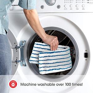 Microfiber pad is is eco-friendly and machine washable up to 100x