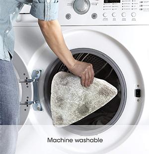 Microfiber pad is machine washable up to 25 times