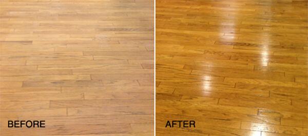 Hardwood Floor Polish before after